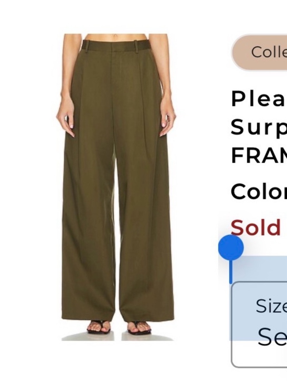 Frame Pleated Wide Leg Pant